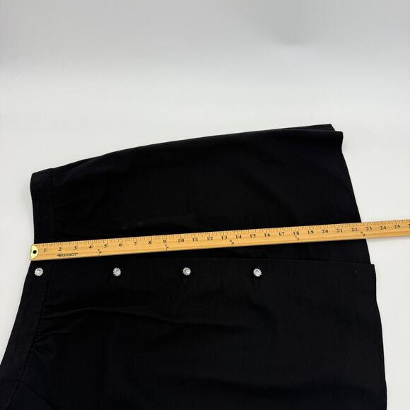 New TALBOTS Womens Rhinstone Black A-Line Skirt Size 8 Mini Short Faux Button - Picture 9 of 9